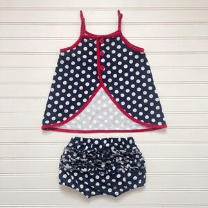HANNA ANDERSSON Polka Dot Swing Top & Ruffle Bloomer Set